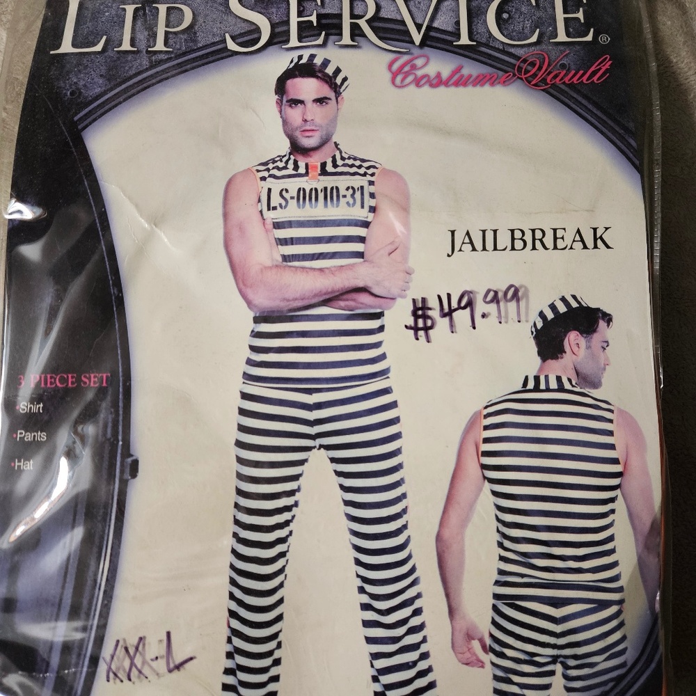 2XL 3 Piece Lip Service Prisoner Costume